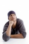 Young Male Wearing Winter Cap Stock Photo