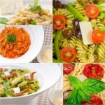 Collection Of Different Type Of Italian Pasta Collage Stock Photo