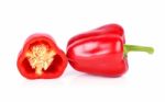 Red Paprika Isolated On White Background Stock Photo