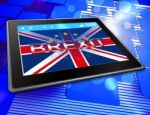 Brexit Tablet Means Tablets Britain Flag And United Stock Photo