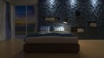 3d Seaview Bedroom Stock Photo