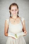 Woman Reading A Book Stock Photo