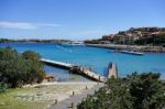 Jetty At Porto Cervo Stock Photo