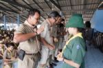 Student 11-12 Years Old, Scout Assembly, Teepangkorn Scout Camp In Samut Sakhon Thailand Stock Photo