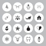 Christmas Icon Set Circle  Illustration Stock Photo