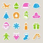 Christmas Icon Set Stock Photo