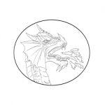 Dragon Fire Circle Drawing Stock Photo