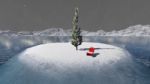 Red Chair Snow Stock Photo