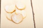 Heart Shaped Shortbread Valentine Cookies Stock Photo