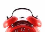 Red Alarm Clock Stock Photo