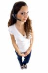 Attractive Female Wearing Headphone Stock Photo