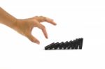 Hand And Dominoes Stock Photo