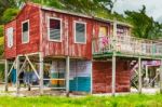 Exterior Of The Buildings In Caye Caulker Belize Stock Photo