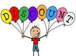 Discount Balloons Represents Promotion Toddlers And Youngsters Stock Photo