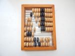 Manual Mechanical Abacus For Accounting And Financial Calculations Stock Photo