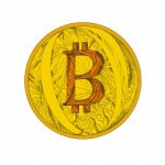 Bitcoin Doodle Art Stock Photo