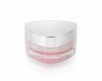 Pink Triangle Cosmetic Jar On White Background Stock Photo