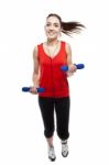 Woman Exercising With Weights  Stock Photo