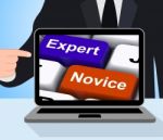 Expert Novice Keys Displays Beginners And Experts Stock Photo