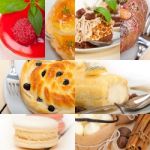 Fresh Dessert Cake Collage Stock Photo