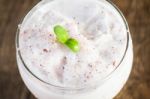 Berry Rice Milk Frappe Homemade Drink Stock Photo