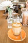 Free Pour Hot Espresso Latte Stock Photo