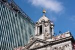 Replica Gilded Statue Of Anna Pavlova On The Cupola Of The Victo Stock Photo