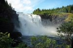 Tannforsen Waterfall, Sweden Stock Photo