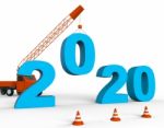 Two Thousand Twenty Indicates New Year 2020 3d Rendering Stock Photo