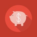 Business Flat Icon. Piggy Bank Stock Photo