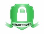 Padlock Hacker Safe Shield And Ribbon Stock Photo