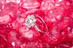 Pink Crystal Diamond And Ring Stock Photo