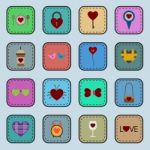 Valentine Icon Set  Illustration Stock Photo