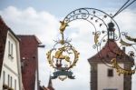 Hotel Hanging Sign In Rothenburg Stock Photo