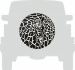 Wheel Cover - Giraffe Stock Photo