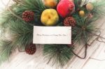 Merry Christmas And Happy New Year Card Background Stock Photo