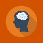 Education Flat Icon. Brain Stock Photo