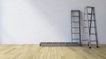 3ds Blank Wall And Ladder Stock Photo