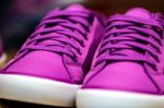 Purple Sneaker Shoe Stock Photo