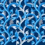 Blue Vine Art Pattern Stock Photo