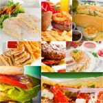 Burgers And Sandwiches Collection On A Collage Stock Photo