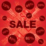 Sale With Discount Price On Red And Orange Background Stock Photo