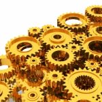 3d Rendering Gears Background Stock Photo