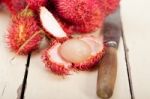 Fresh Rambutan Fruits Stock Photo