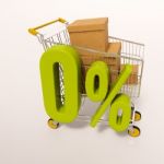 Shopping Cart And 0 Percent Stock Photo