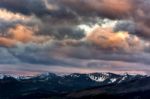 Sunset Over The Grand Tetons Stock Photo