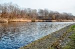 River In Late Autumn Stock Photo