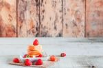 Cake On The Wooden Stock Photo