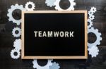 Chalkboard Written With The Words Teamwork Stock Photo