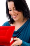 Female Holding Jewelry Box Stock Photo